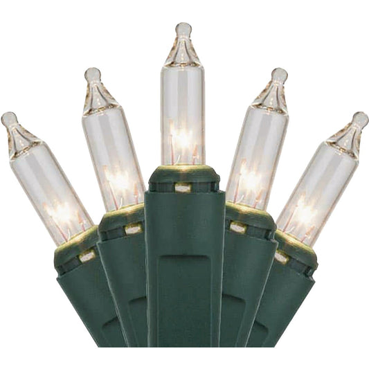 J Hofert Clear 300-Bulb Mini Incandescent String Light Set with Green Wire