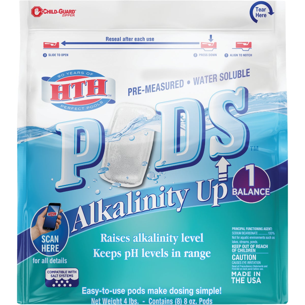 HTH 8 Oz. Pre-Measured Water Soluble Alkalinity Up Pods