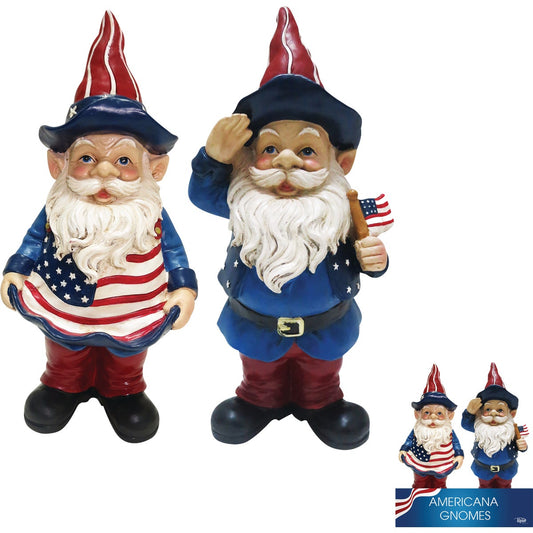 Alpine 8 In H. Polyresin & Stone Patriotic Gnome Lawn Ornament