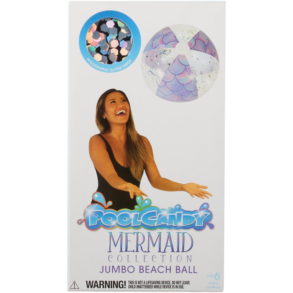 PoolCandy Mermaid Collection Jumbo 13.75 In. Beach Ball