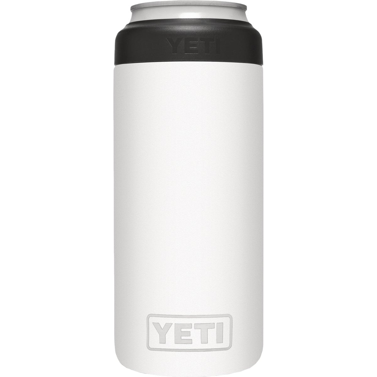 Yeti Rambler Colster Slim 12 Oz. White Stainless Steel Insulated Drink Holder with Load-And-Lock Gasket