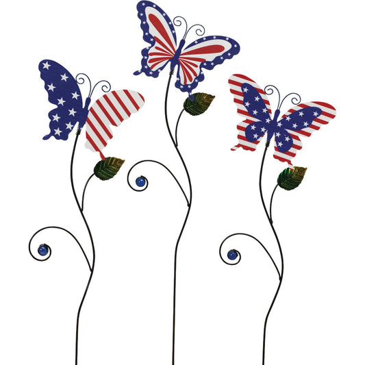 Gerson Spring GIL 29.1 In. H. Patriotic Butterfly Yard Stake