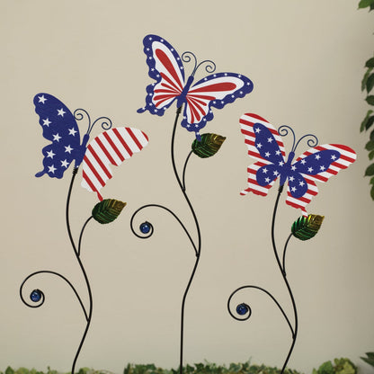 Gerson Spring GIL 29.1 In. H. Patriotic Butterfly Yard Stake