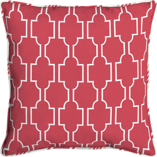 Oceantex 18 In. W. x 5.5 In. H. x 18 In. L. Recycled Polyester Farley Trellis Coral Pillow