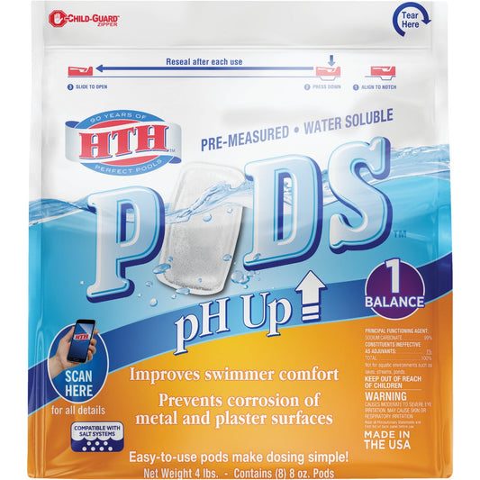 HTH 8 Oz. Pre-Measured Water Soluble PH Up Pods