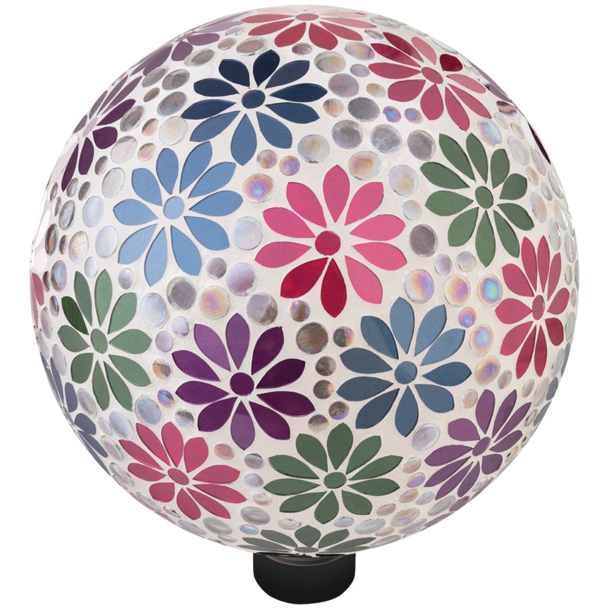 Alpine 10 In. Dia. Daisy Mosaic Glass Gazing Globe