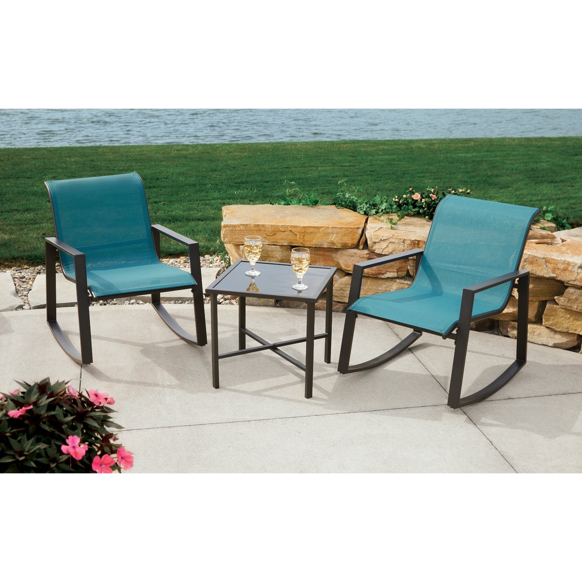 Outdoor Expressions Naples 3-Piece Rocking Bistro Set