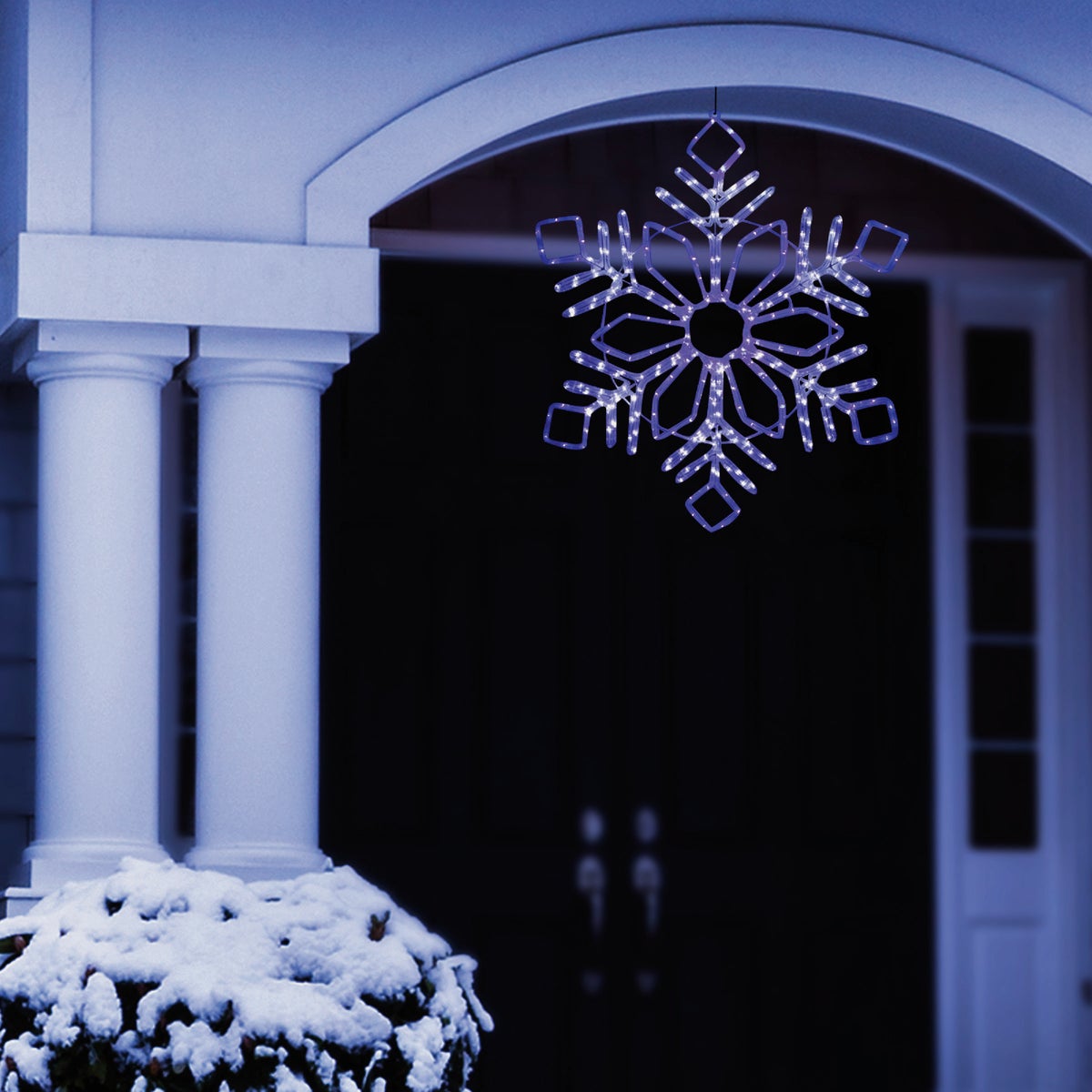 Alpine 32 In. Cool White & Blue Motion LED Snowflake Lighted Decoration