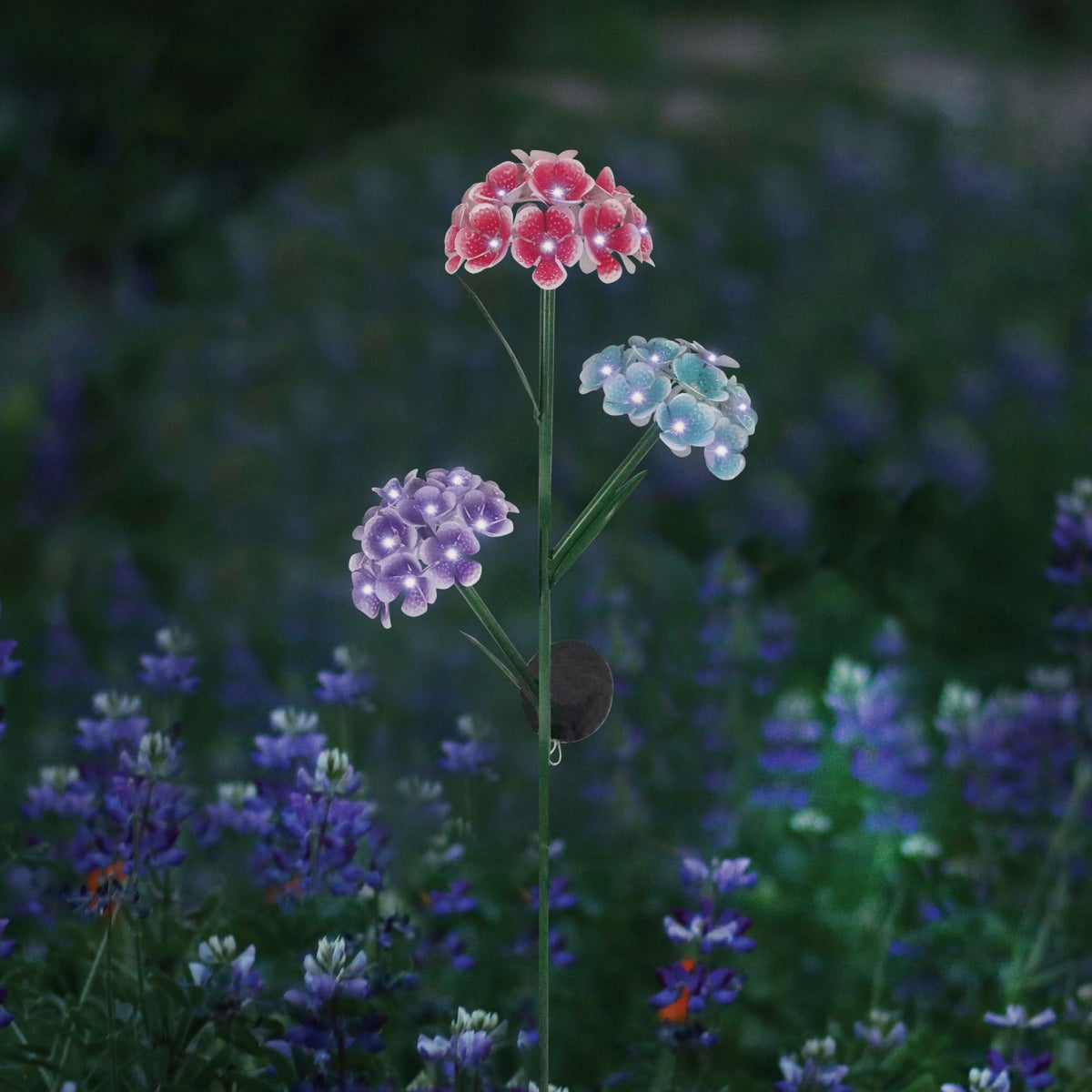 Alpine Iron Hydrangea 35 In. H. Solar LED Stake Light