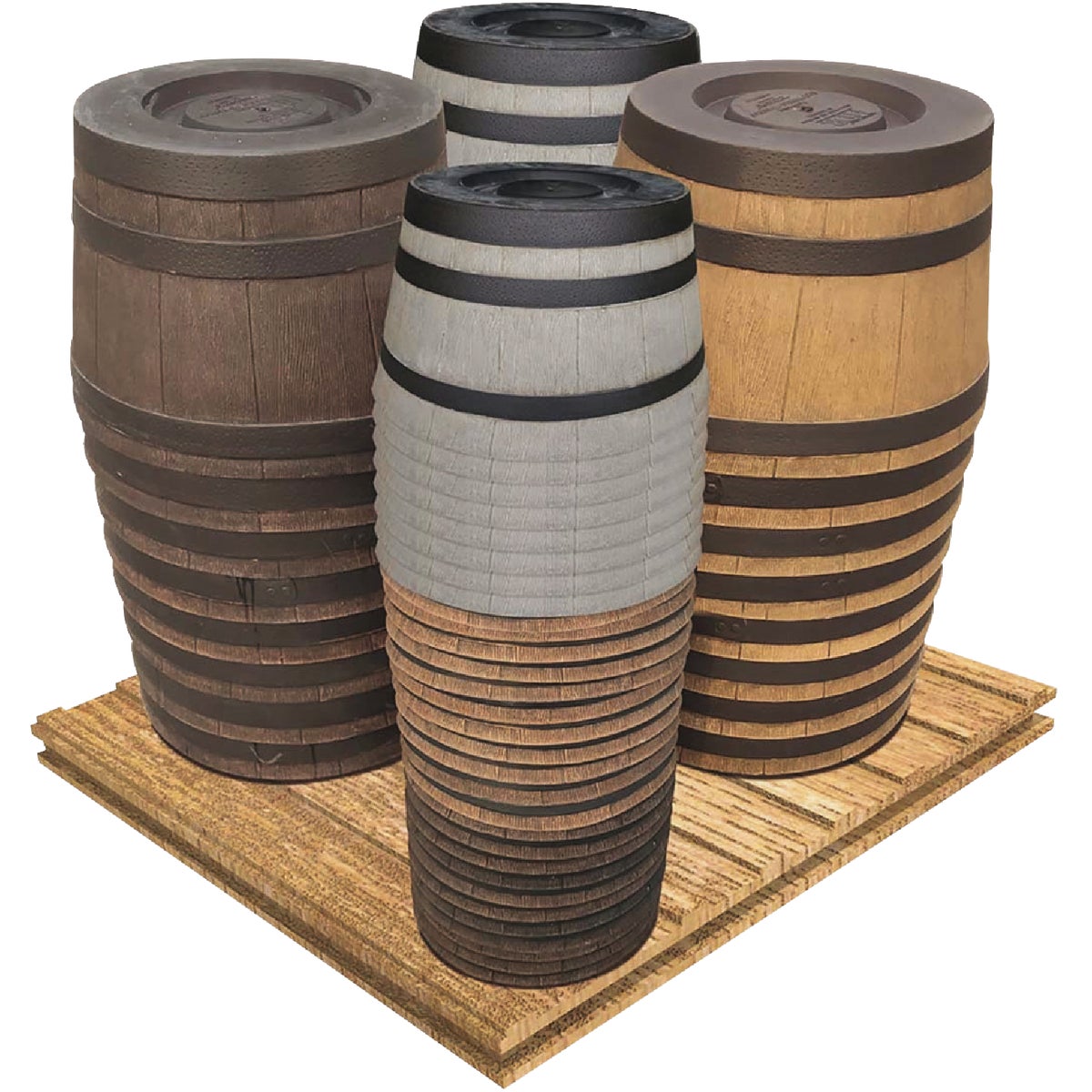 Southern Patio Assorted Resin Whiskey Barrel Planter Pallet (57-Piece)