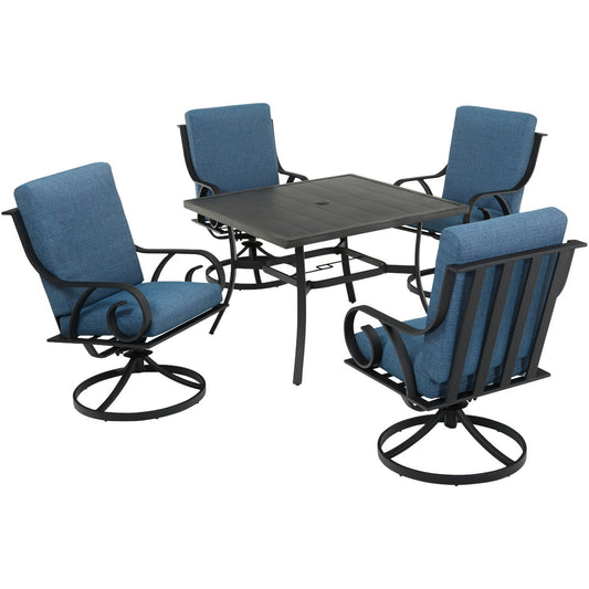 Pacific Casual Capri 5-Piece Fully Cushioned Swivel Dining Set