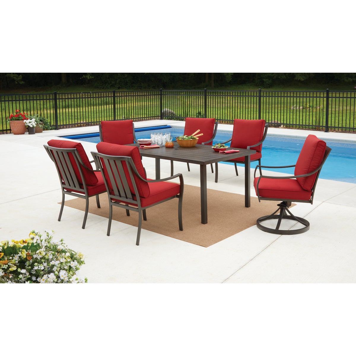 Pacific Casual Melrose Court 7-Piece Dining Set