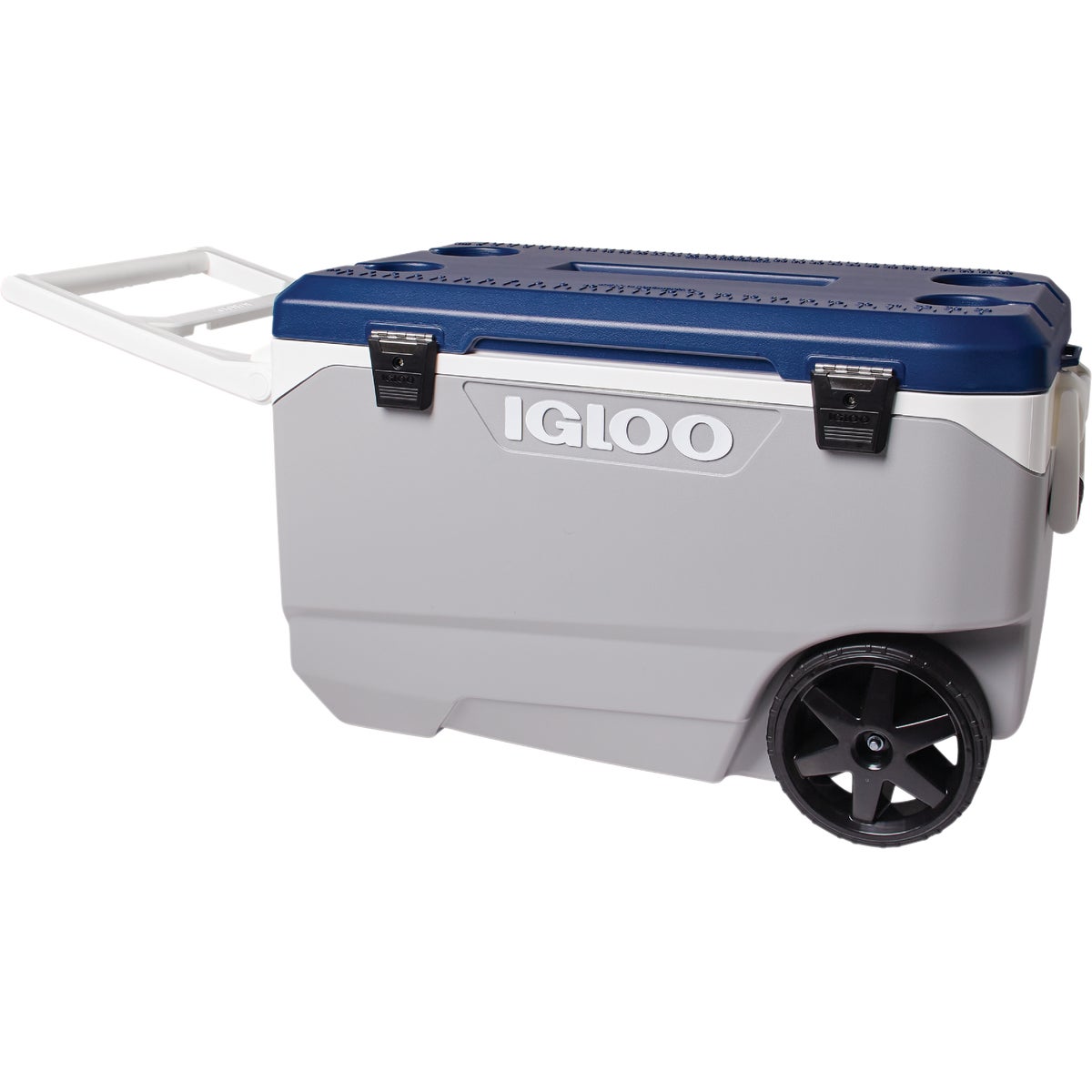 Igloo MaxCold Latitude 90 Qt. 2-Wheeled Cooler, Ash Gray & Aegean Sea