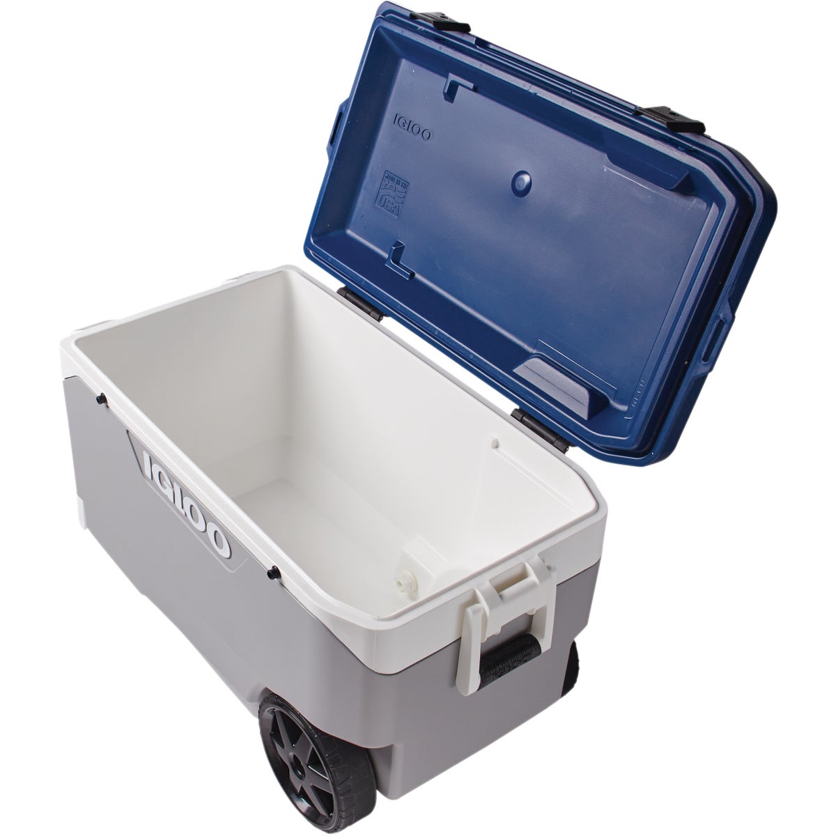 Igloo MaxCold Latitude 90 Qt. 2-Wheeled Cooler, Ash Gray & Aegean Sea