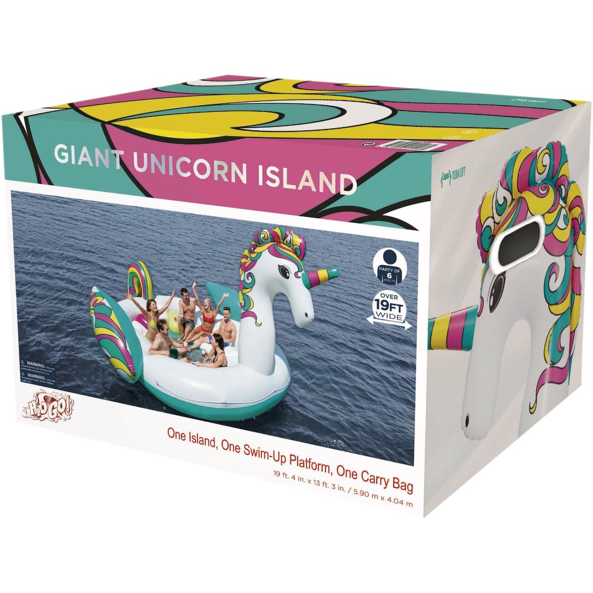 H20GO! Giant Unicorn 6-Person Inflatable Party Island