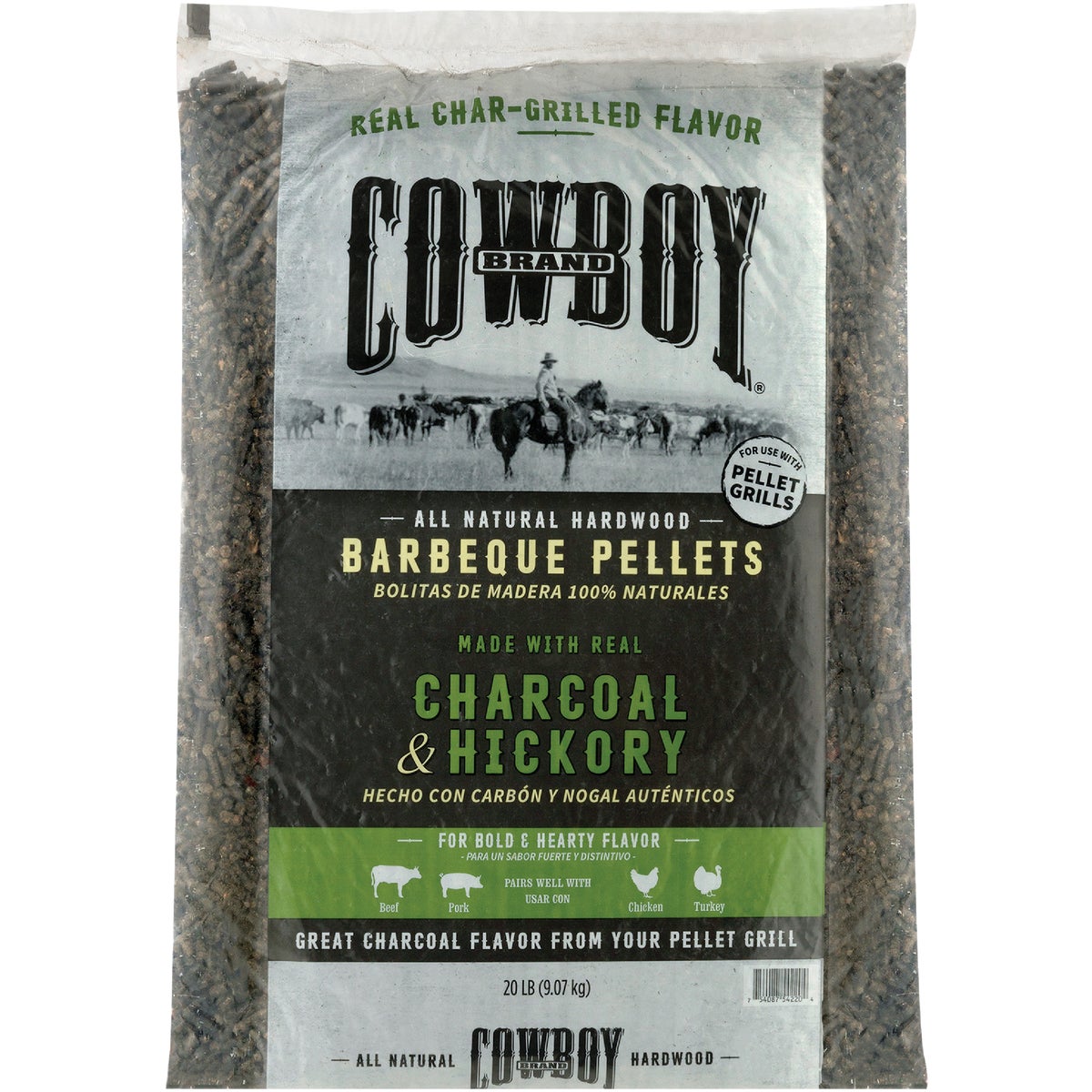 Cowboy 20 Lb. Hickory Charcoal Pellets