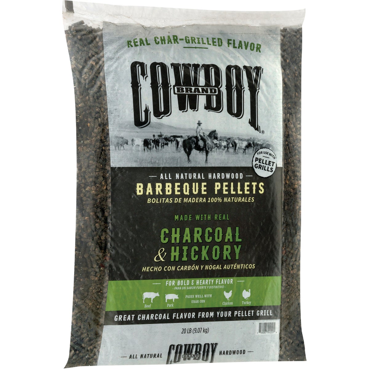 Cowboy 20 Lb. Hickory Charcoal Pellets