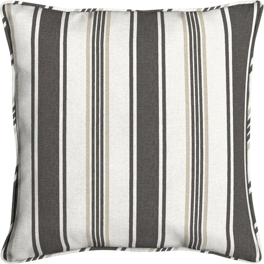 Oceantex 18 In. W. x 5.5 In. H. x 18 In. L. Recycled Polyester Coastal Stripe Gray Pillow