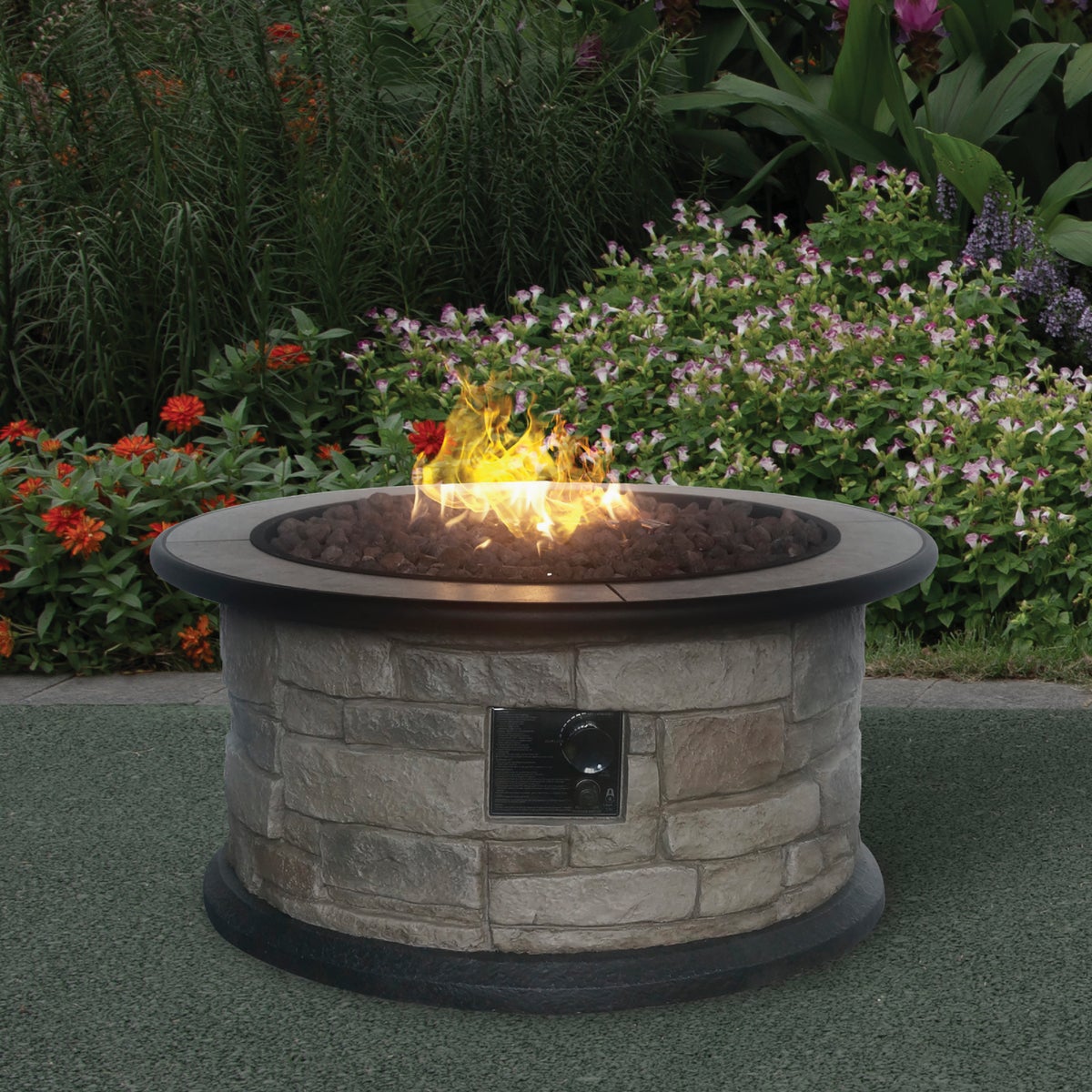 Bond Wellsville 36 In. Round Steel Gas Fire Pit