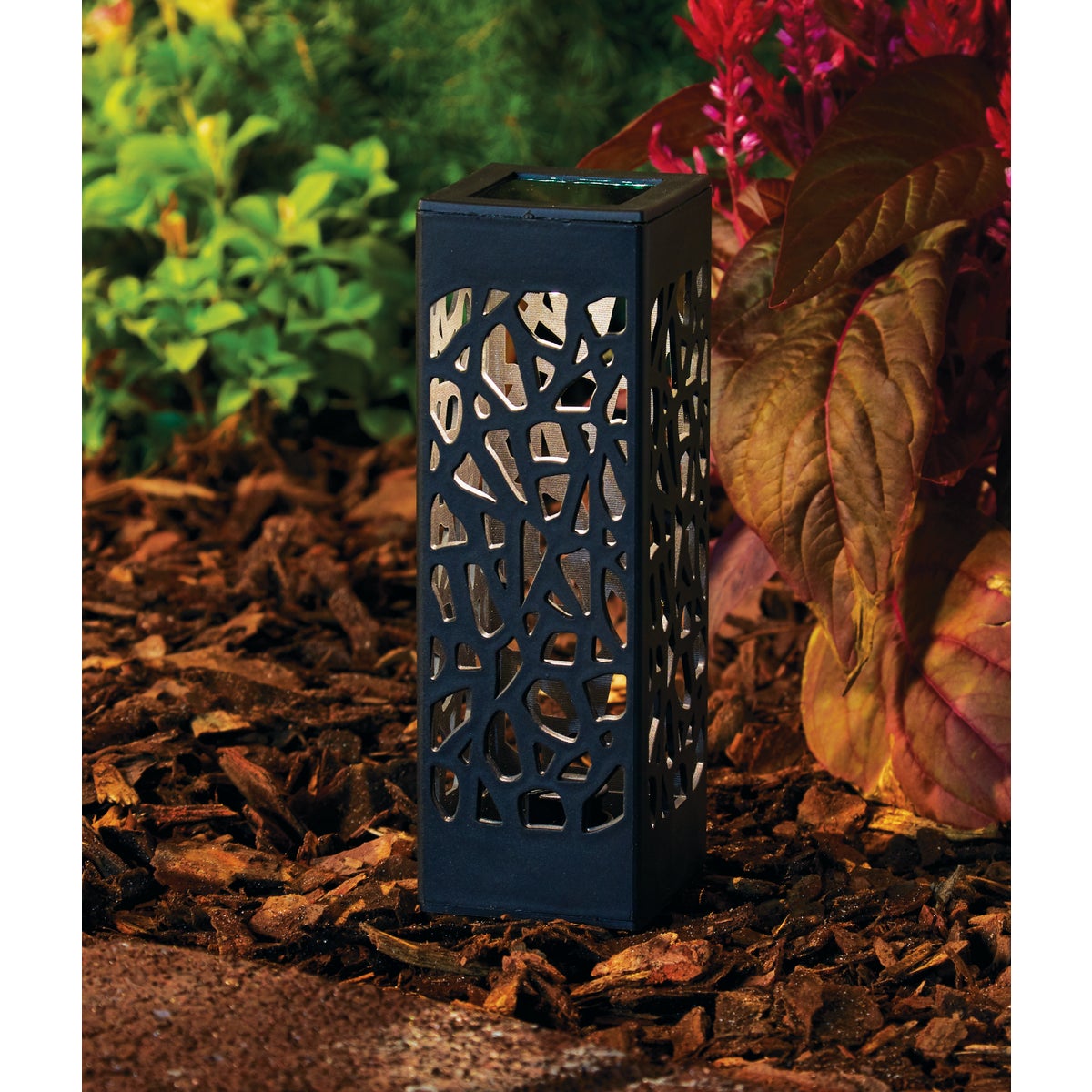 Moonrays Black 3 Lumens Plastic Filigree LED Solar Path Light