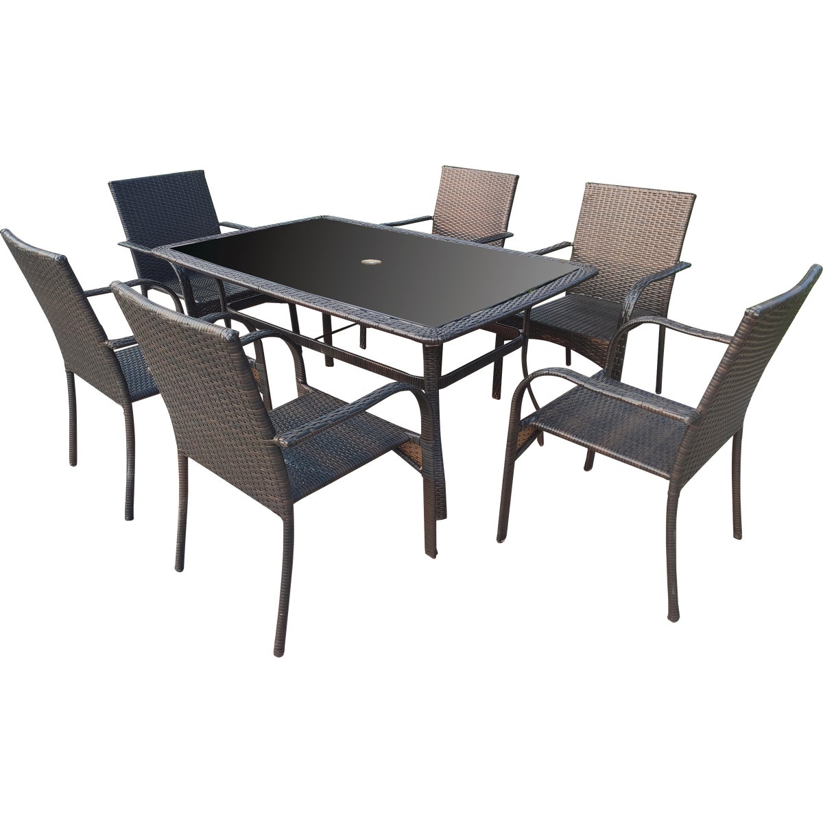 Outdoor Expressions 7-Piece Dark Brown Dining Set