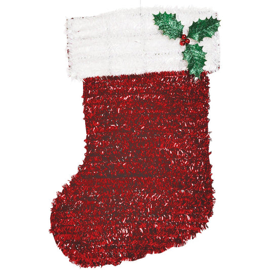 F C Young 18 In. Tinsel Christmas Stocking Holiday Decoration
