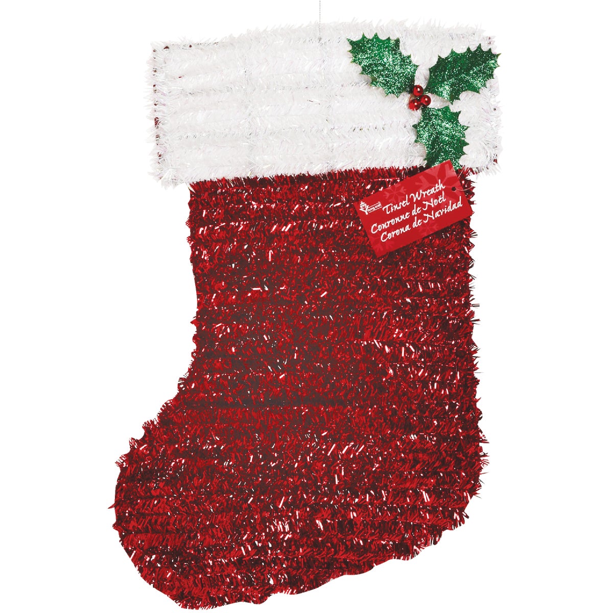 F C Young 18 In. Tinsel Christmas Stocking Holiday Decoration