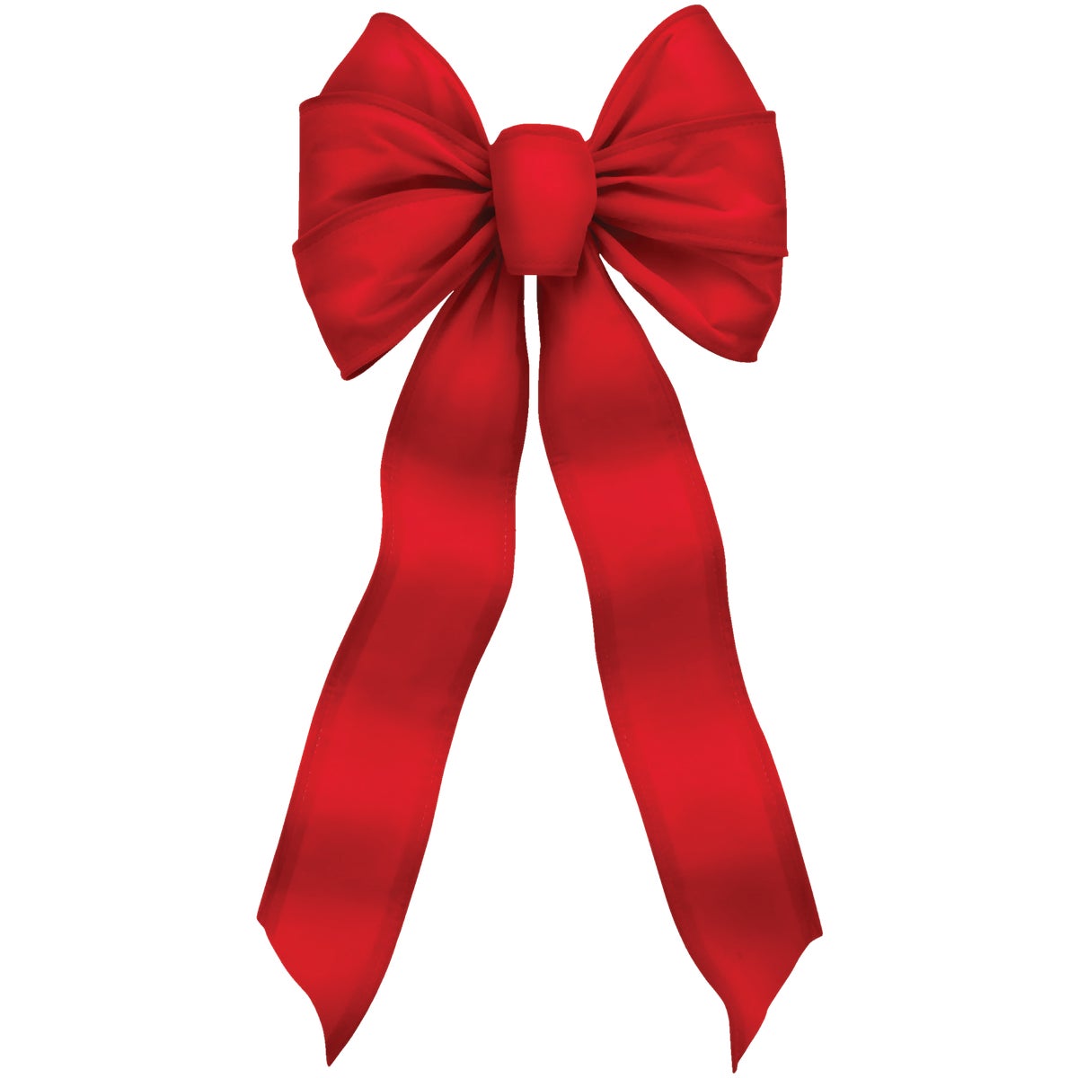 Holiday Trims 7-Loop 10 In. W. x 22 In. L. Red Velvet Wire Christmas Bow