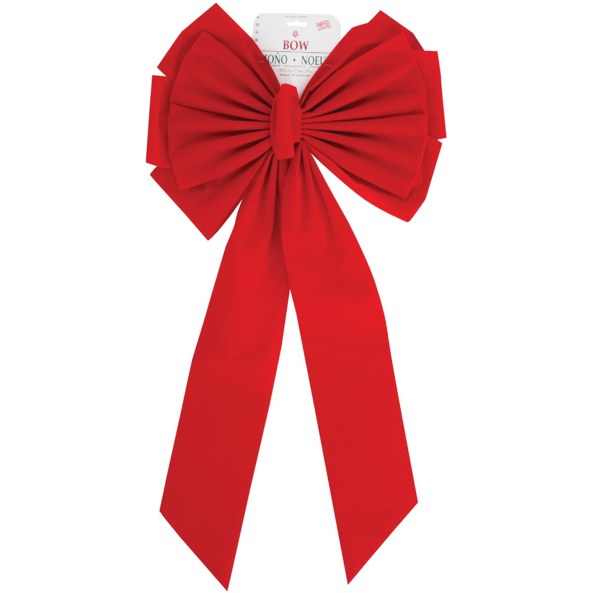 Holiday Trims 11-Loop 18 In. W. x 35 In. L. Red Velvet Christmas Bow