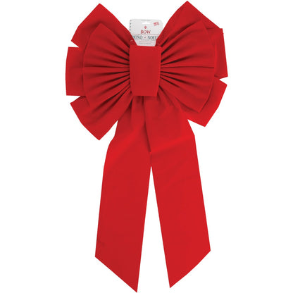 Holiday Trims 11-Loop 24 In. W. x 45 In. L. Red Velvet Christmas Bow