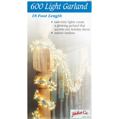 J Hofert Clear 600-Bulb Mini Incandescent Garland Light Set with White Wire