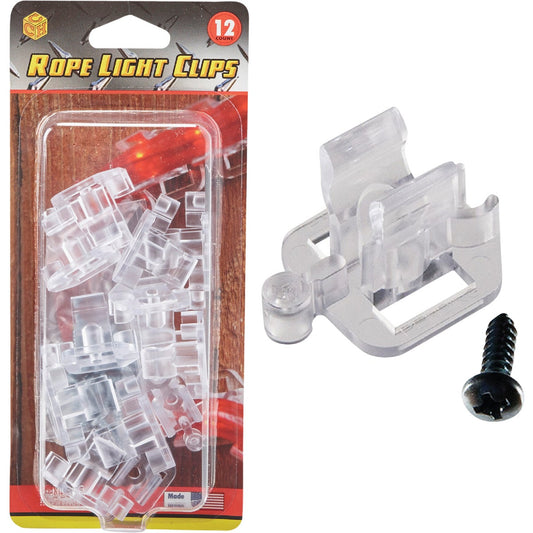 Commercial Christmas Hardware Clear Window Frame & Door Frame Rope Light Clips (12-Pack)