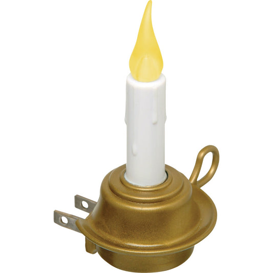 Xodus Plastic LED Plug-In Electric Candle Night Light, Brass