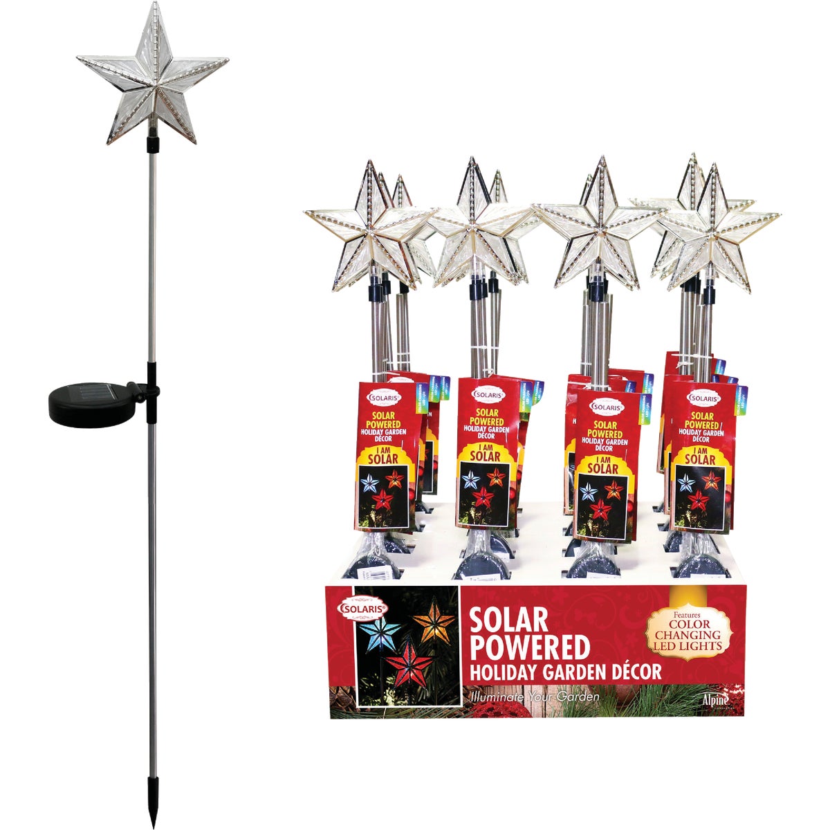 Solaris 35 In. LED Solar Star Holiday Garden Stake