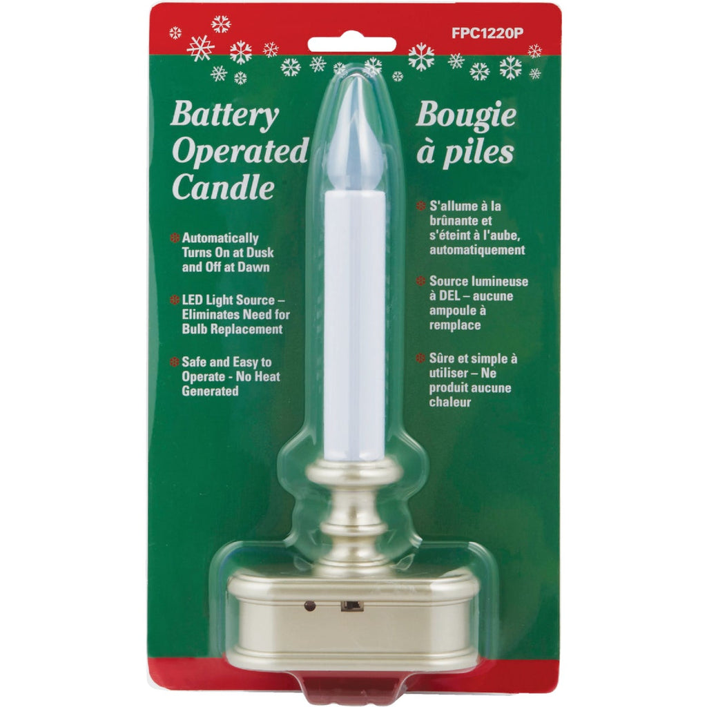 Xodus Economy 3.5 In. W. x 8.5 In. H. x 2 In. D. Pewter LED Battery Operated Candle