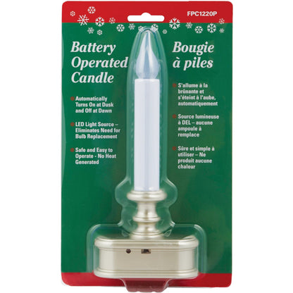 Xodus Economy 3.5 In. W. x 8.5 In. H. x 2 In. D. Pewter LED Battery Operated Candle