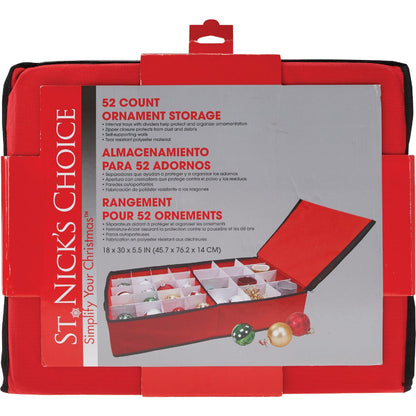 St. Nick's Choice 30 In. L. Polyester Christmas Ornament Storage Container