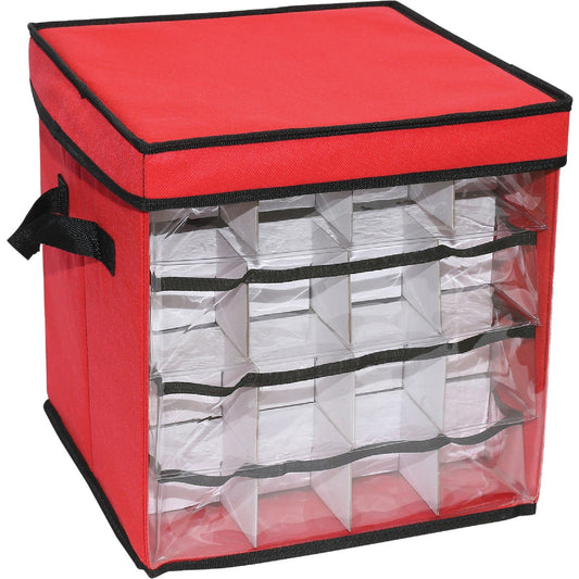 St. Nick's Choice 12 In. Square Polyester Christmas Ornament Storage Cube