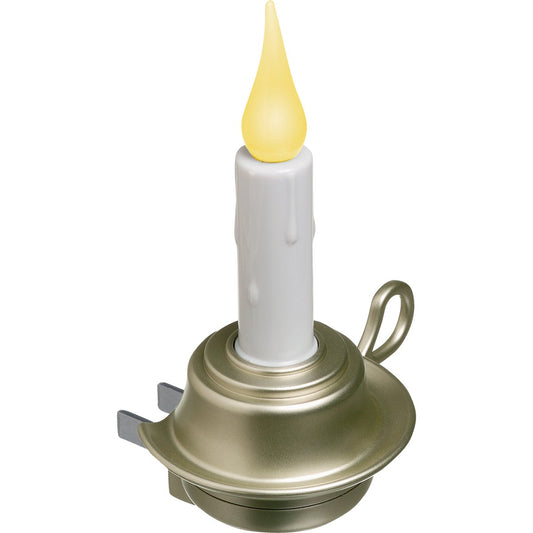 Xodus Plastic LED Plug-In Electric Candle Night Light, Pewter