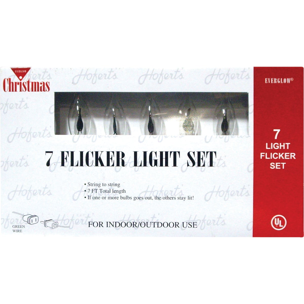 J Hofert Clear 7-Bulb C18 Incandescent Flicker Light Set