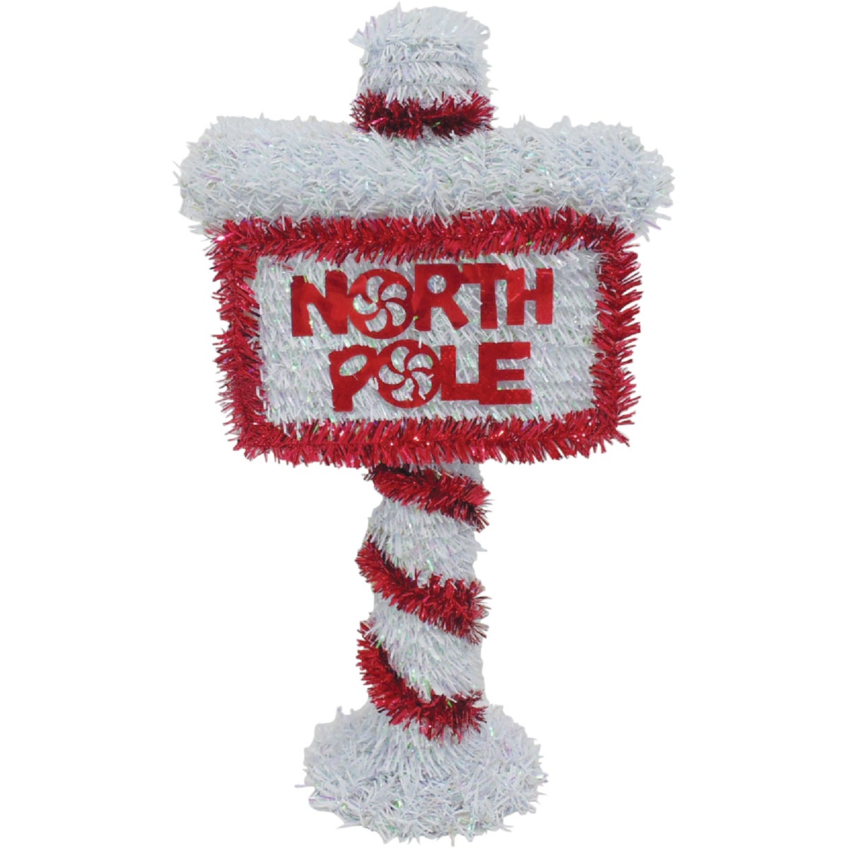 Youngcraft 14 In. Tinsel North Pole Sign Holiday Decoration