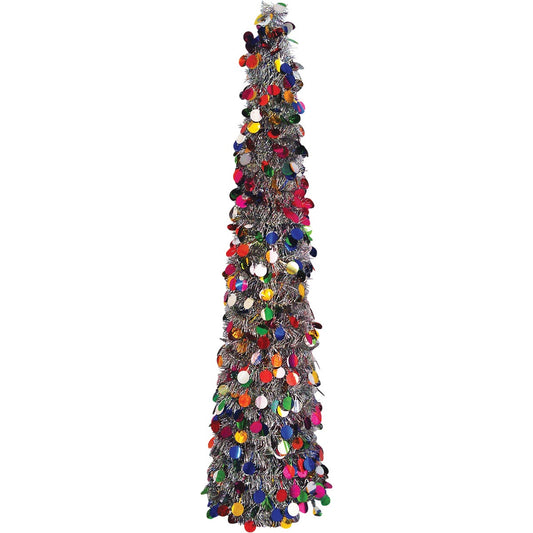 Youngcraft 4 Ft. Silver Metallic Pop-Up Christmas Tree