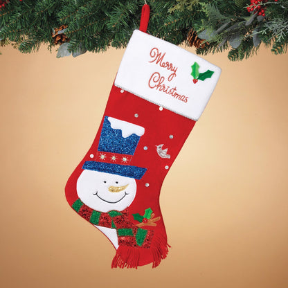 Gerson 20.5 In. Velvet Snowman Stocking
