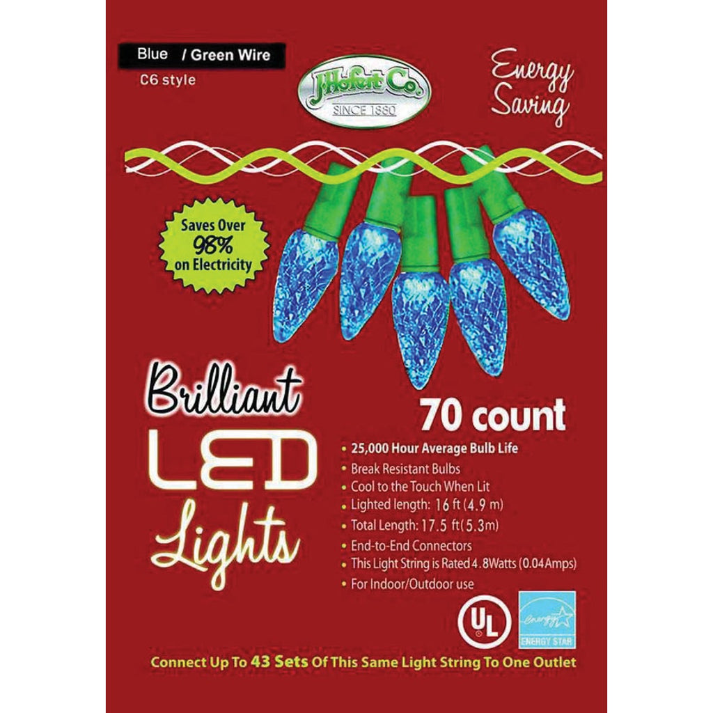 J Hofert Blue 70-Bulb C6 LED Light Set
