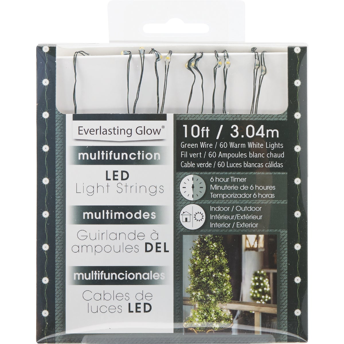 Everlasting Glow Warm White 60-Bulb Micro LED Battery Operated Light Set