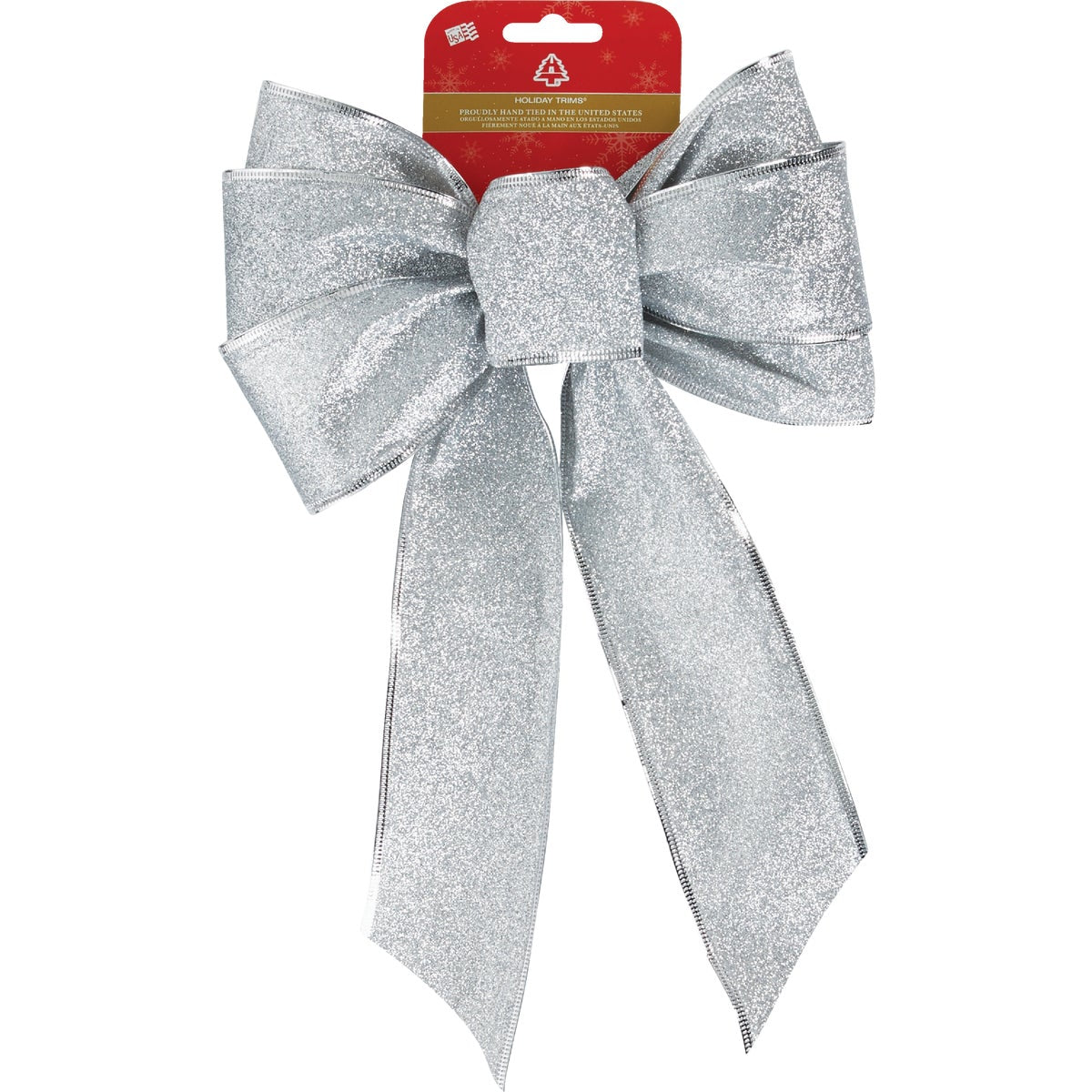 Holiday Trims 7-Loop 8-1/2 In. W. x 14 In. L. Assorted Glitter Christmas Bow