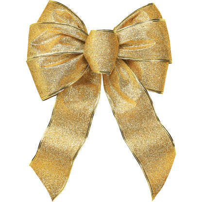 Holiday Trims 7-Loop 8-1/2 In. W. x 14 In. L. Assorted Glitter Christmas Bow
