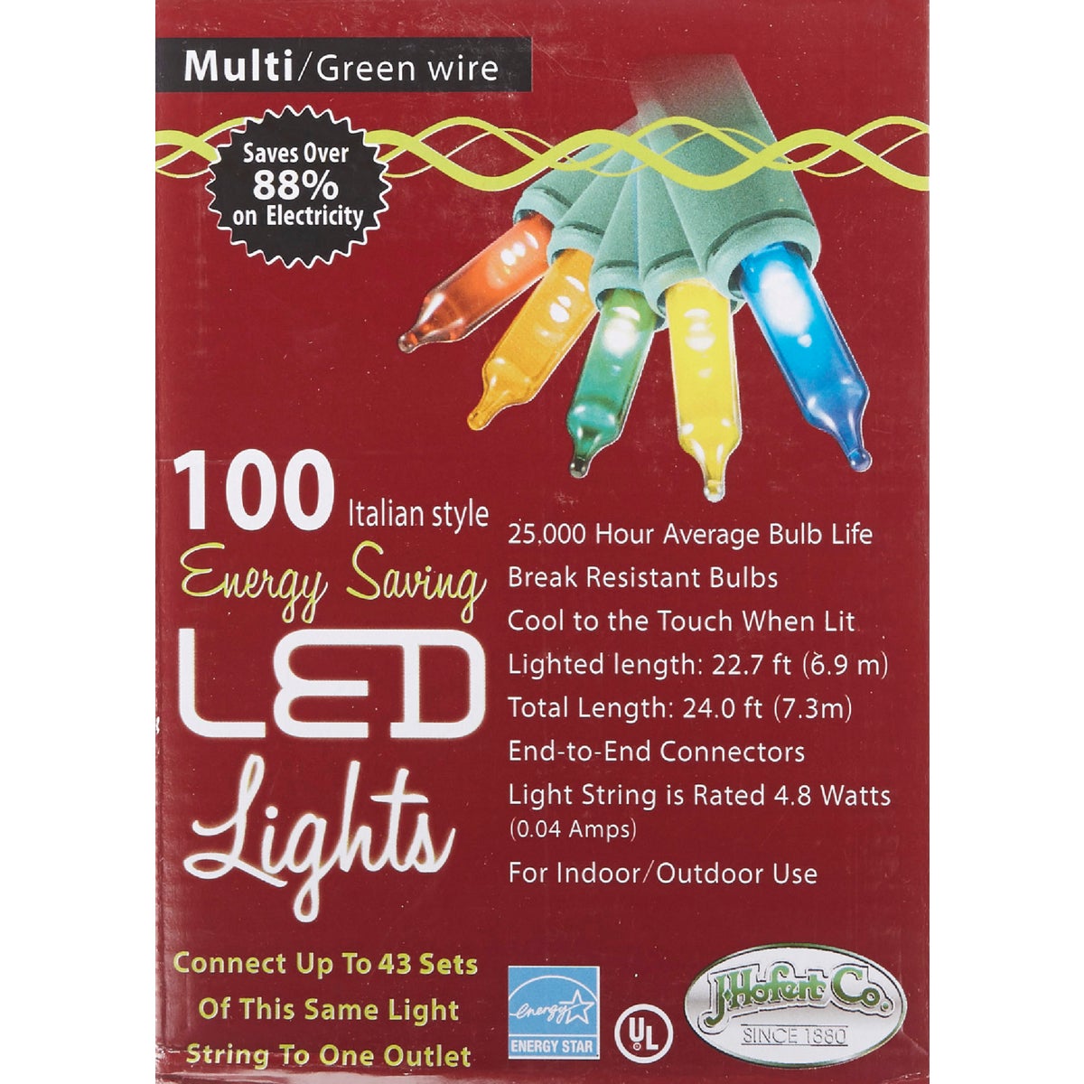 J Hofert Multi 100-Bulb Italian Style LED Light Set