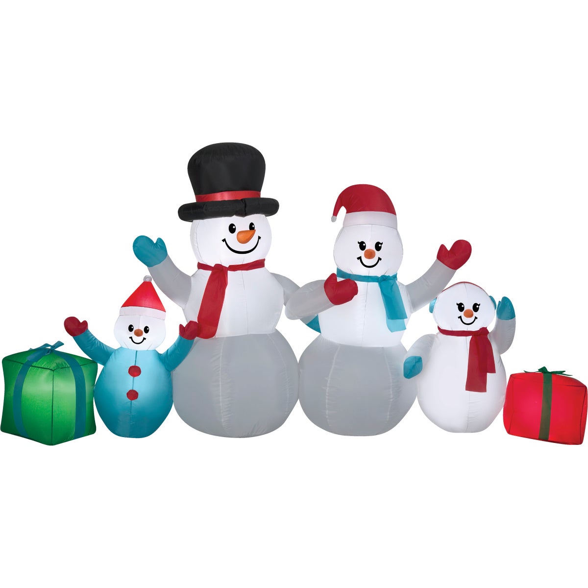 Gemmy 108 In. W. x 54 In. H. Airblown Inflatable Snowman Family