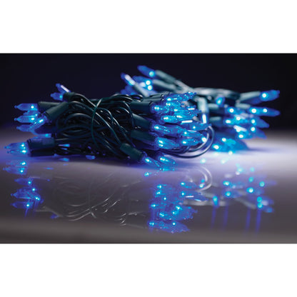J Hofert Blue 100-Bulb Italian Style LED Light Set